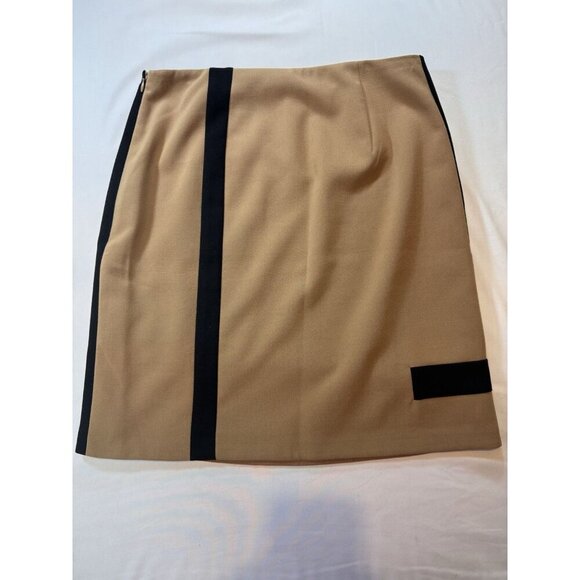 White House Black Market Skirt Women’s 8 Tan & Black Color Block $88 Career - Picture 10 of 16